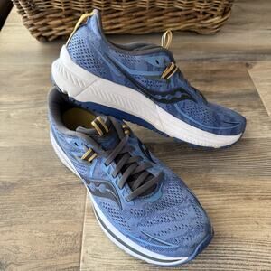Saucony Omni 21 Women’s Running Shoes Blue Yellow Size 7.5 Athletic Sneakers